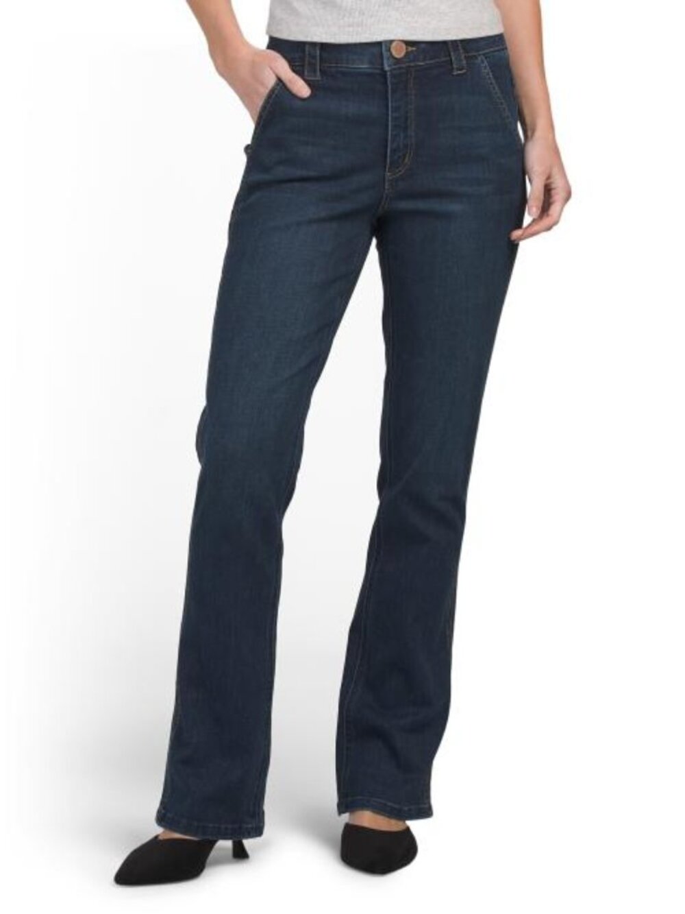 DEMOCRACY Ab Tech High Rise Itty Bitty Bootcut Jeans With Double Side Seams